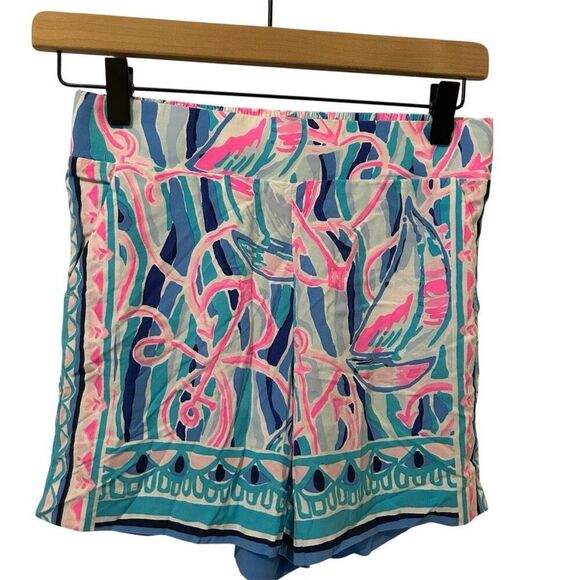 Lilly Pulitzer Neilah Reel Nauti Engineered Shorts Skim Blue XXS beach coastal c - Picture 2 of 11